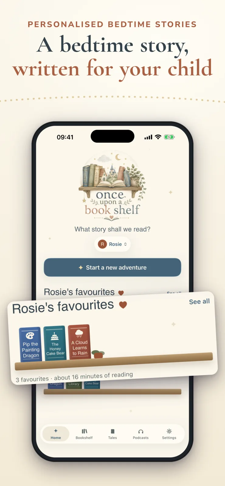 Bedtime Story Maker on iPhone, screenshot 1