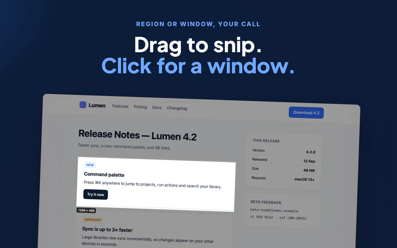 SnipClip on Mac, screenshot 2